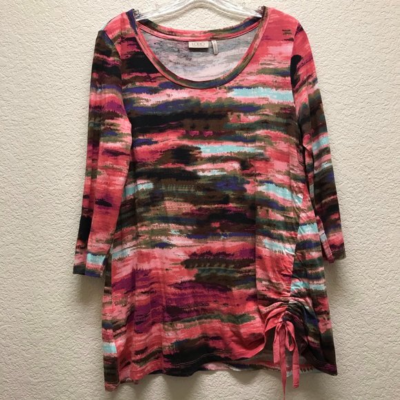 LOGO Pink Multicolor Tunic Top